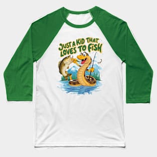 Whimsical Snake and Fish Baseball T-Shirt